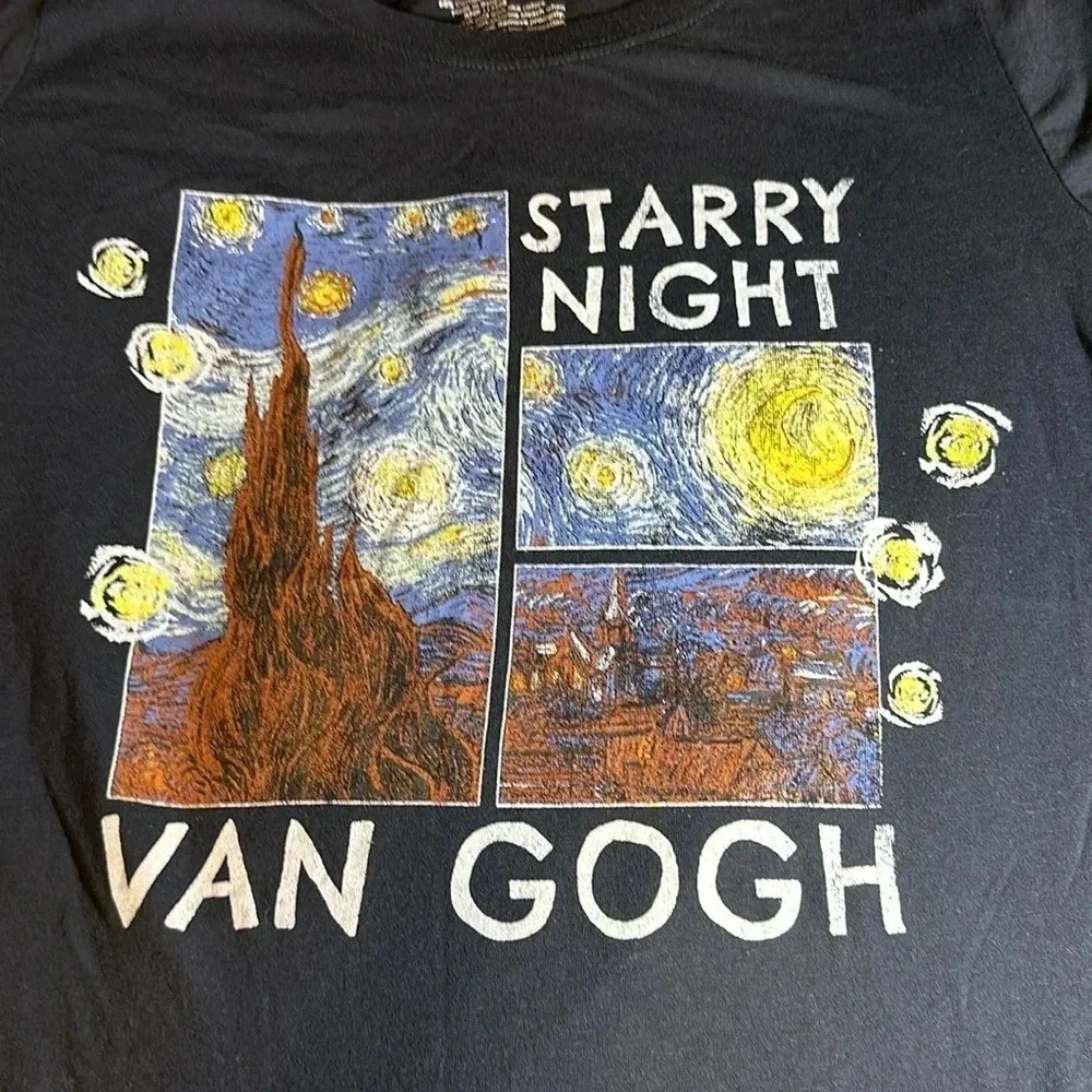 VAN GOGH STARRY NIGHT WOUND UP SIZE XL 15-17 short sleeve women blue